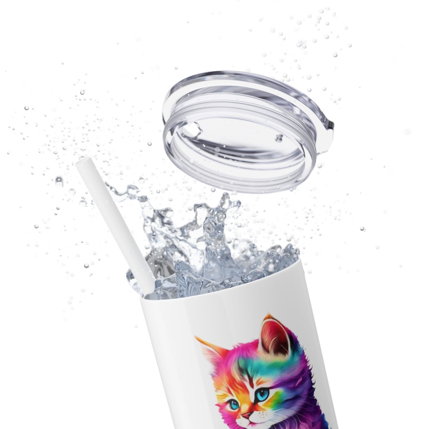 Cat Love Tumbler with Straw