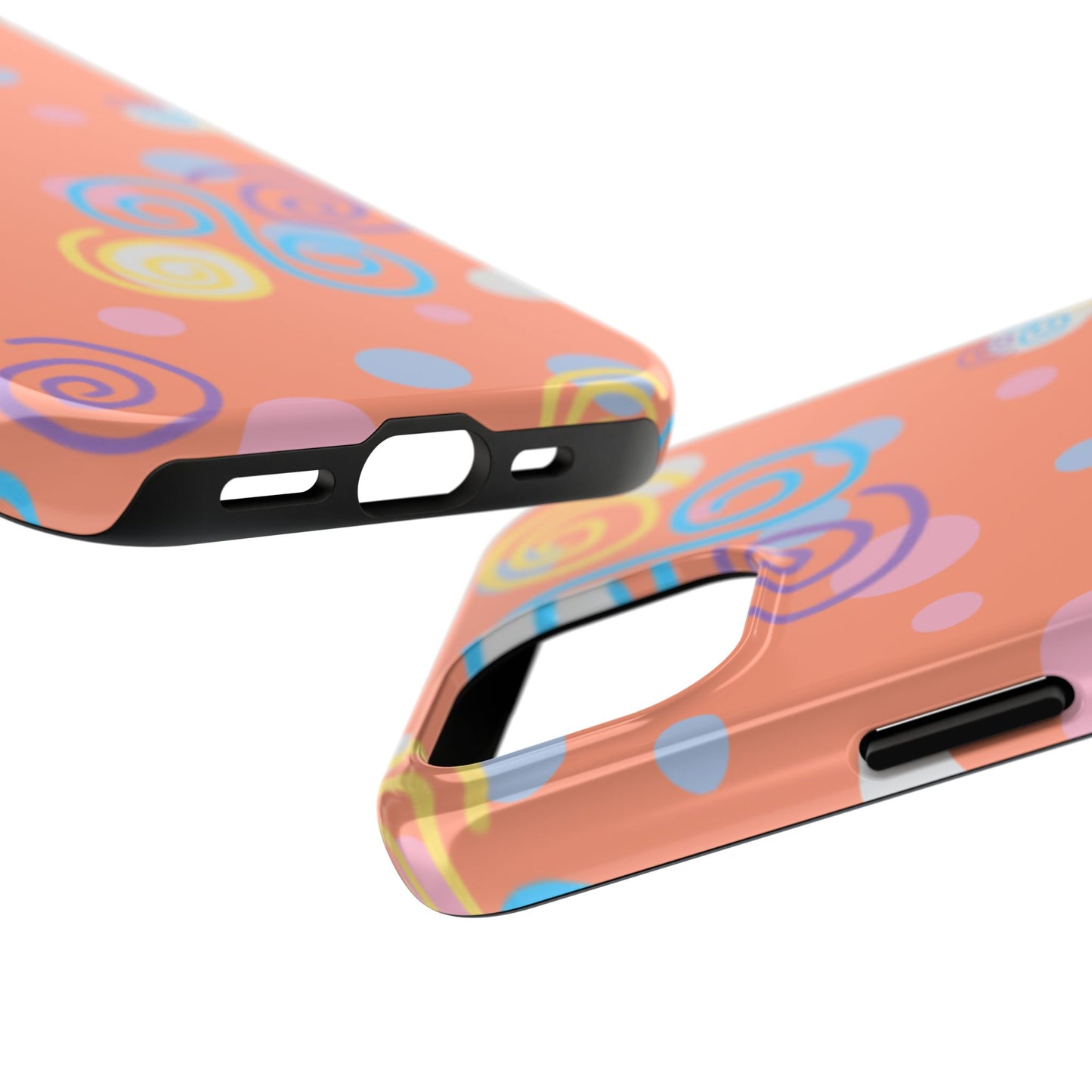 Colorful Swirl Tough Phone Case, Unique Design