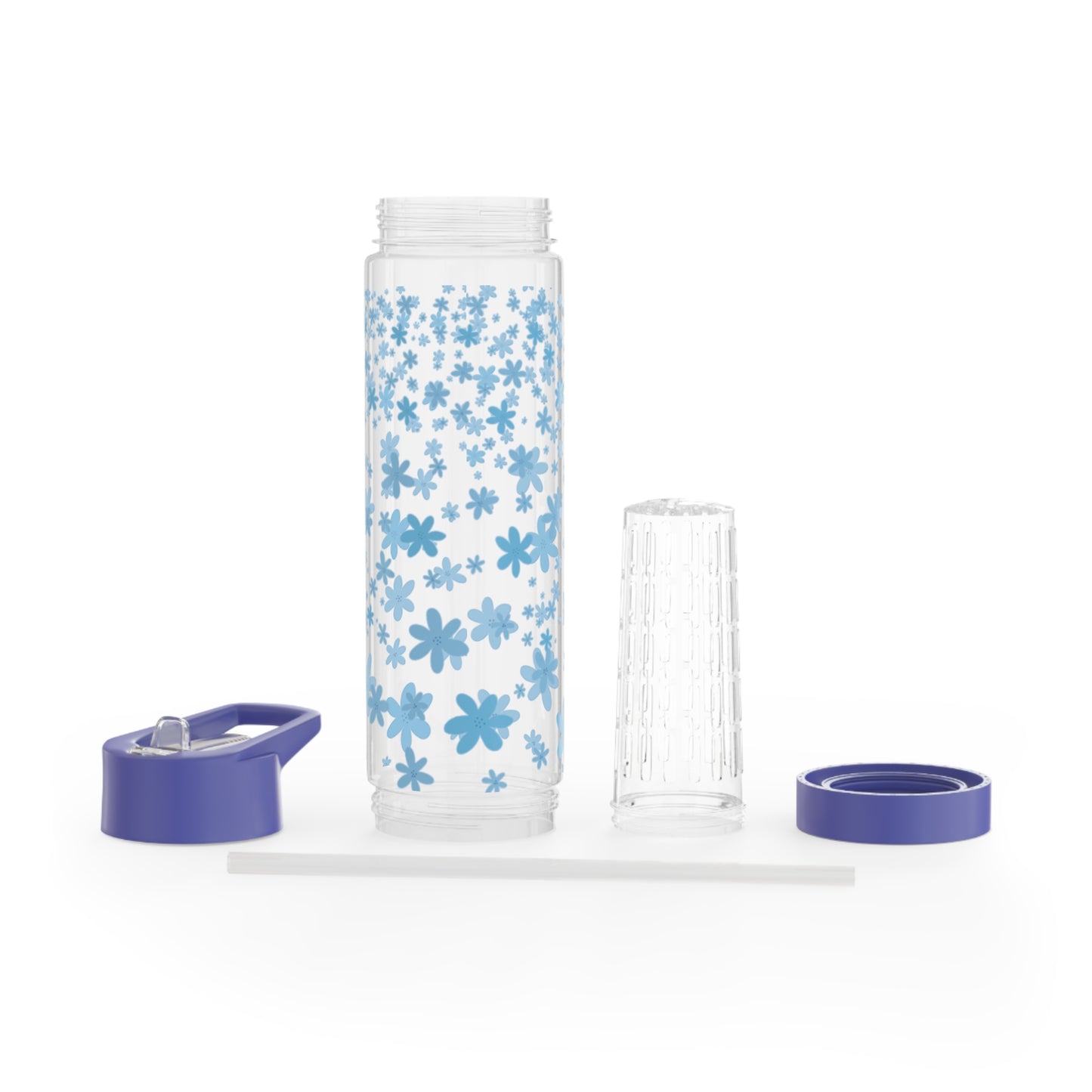 Blue Flowers- Infuser Water Bottle