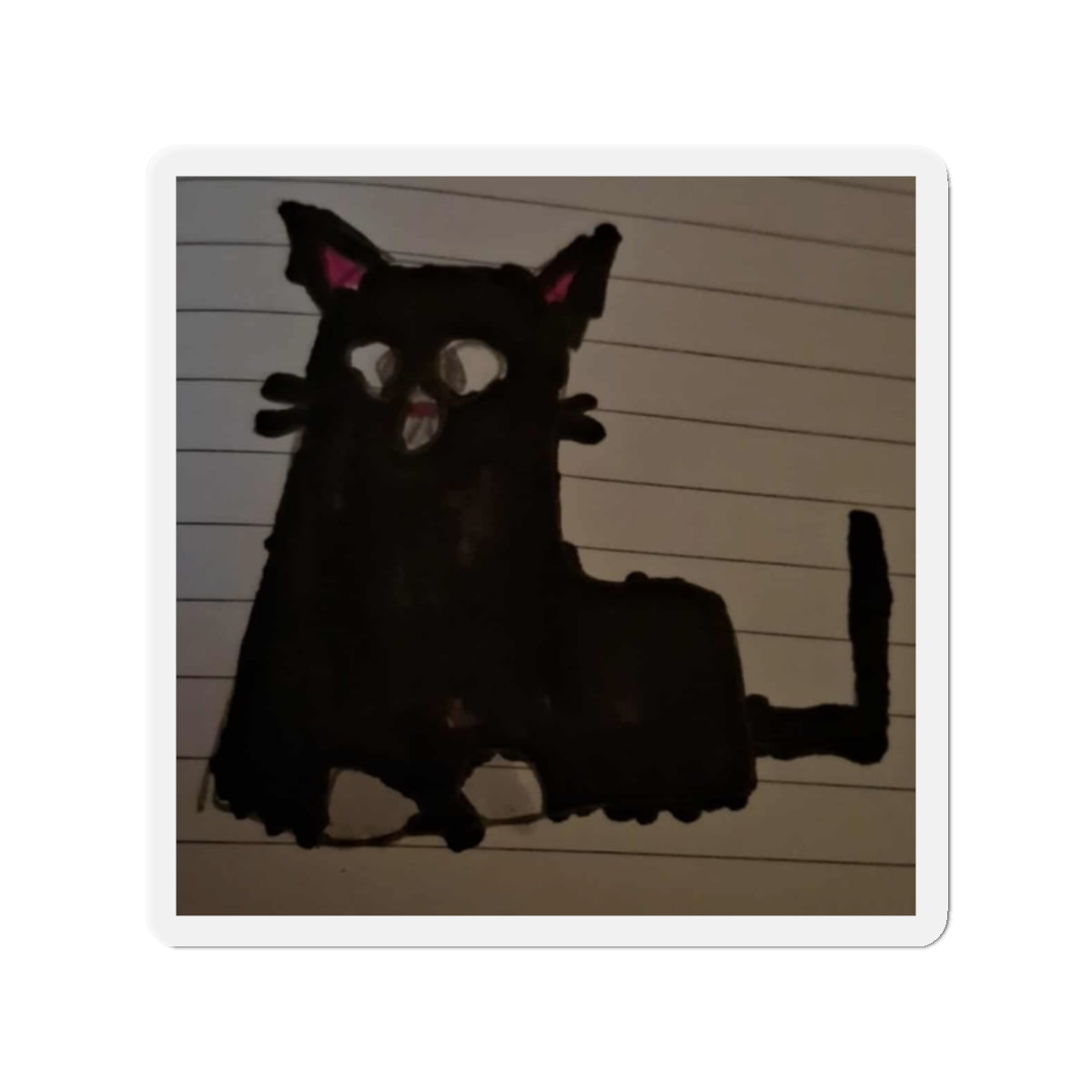 Die-Cut Cat Magnet — Cute Black Cat Refrigerator Magnet