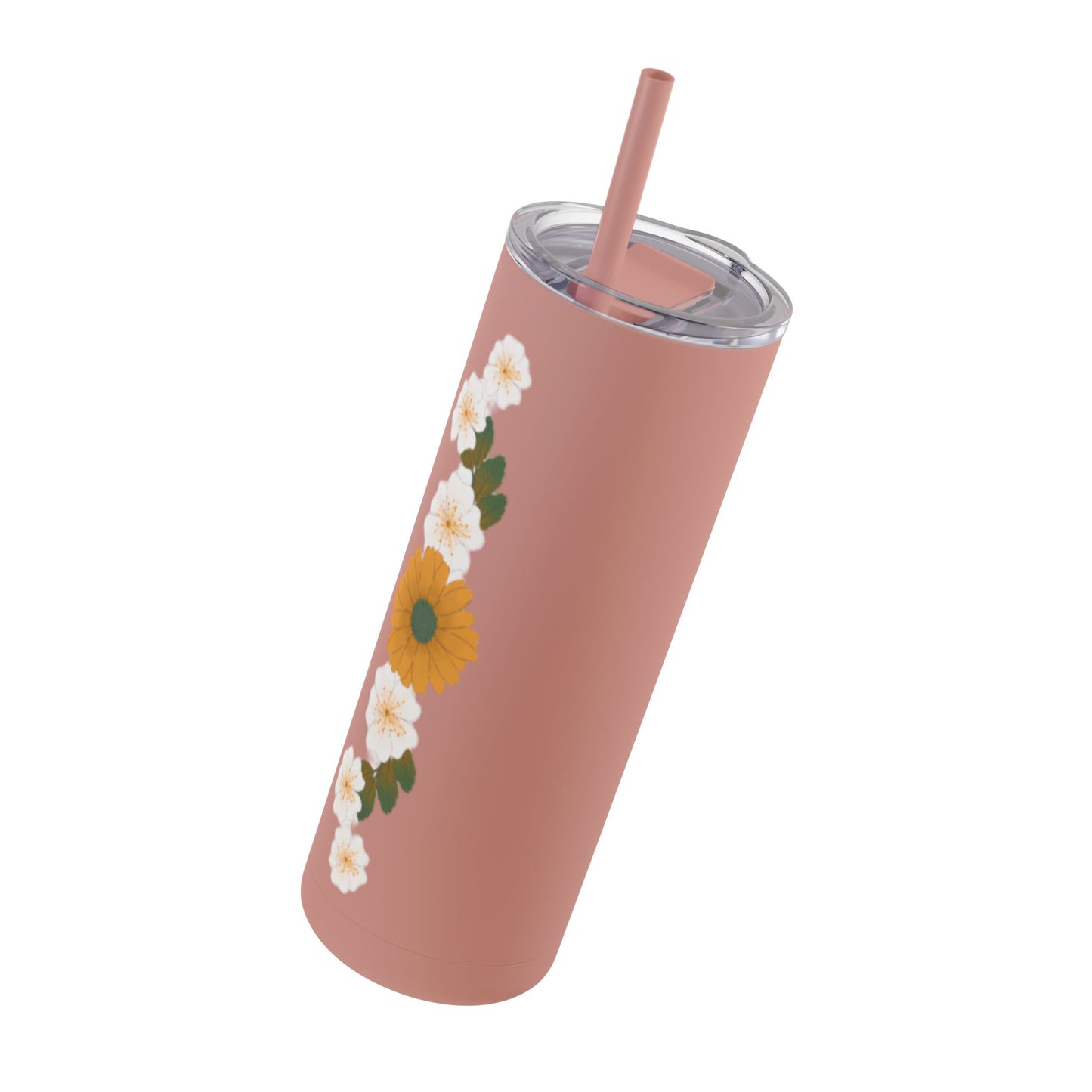 Pink Flora  Skinny Matte Tumbler