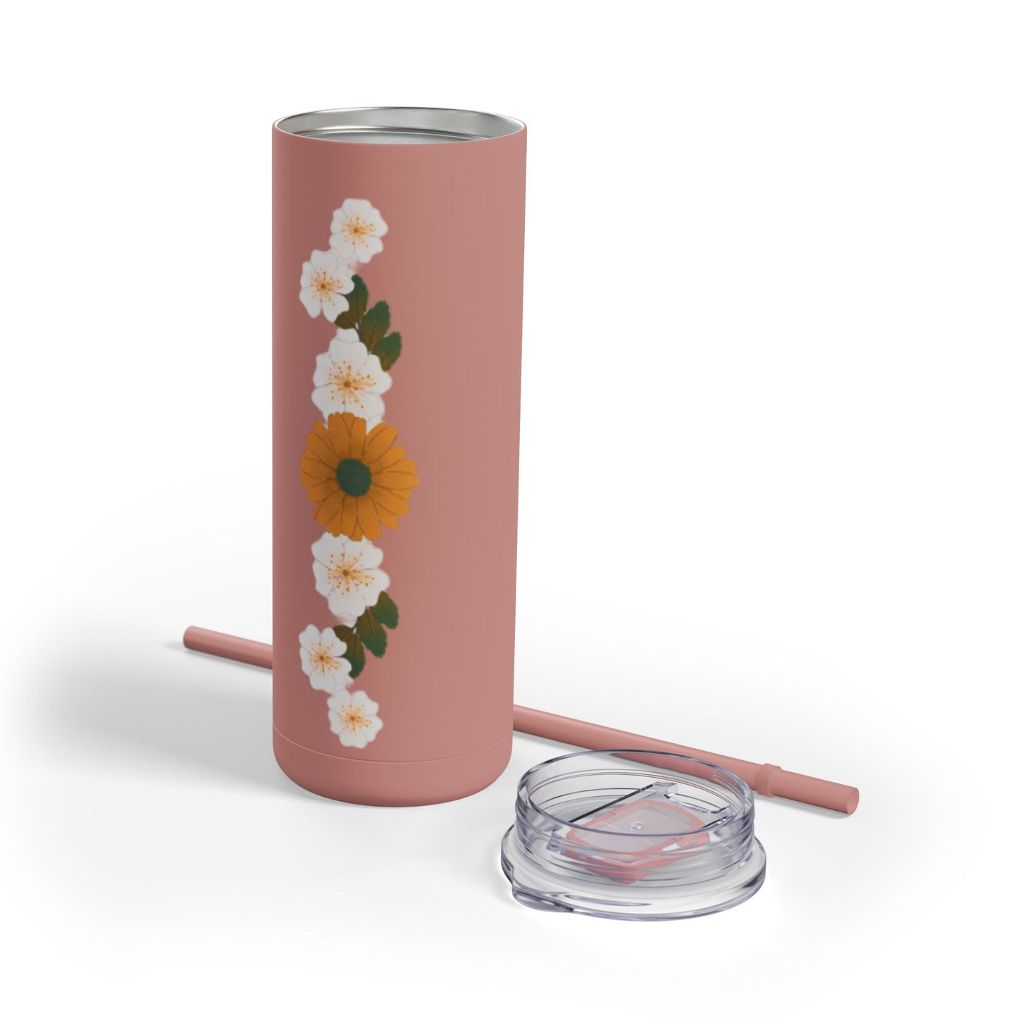 Pink Flora  Skinny Matte Tumbler