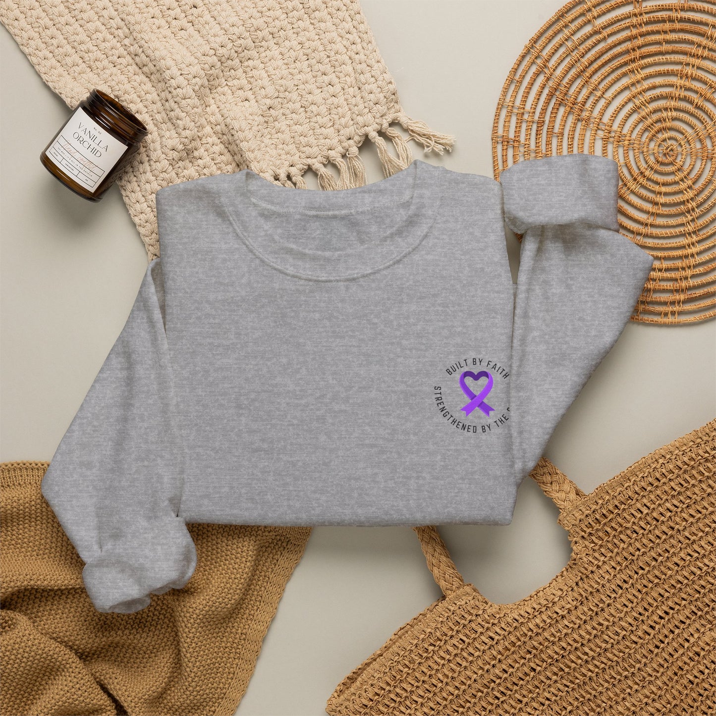 Crewneck Sweatshirt — "Built by Faith, Strengthened by the Storm"
