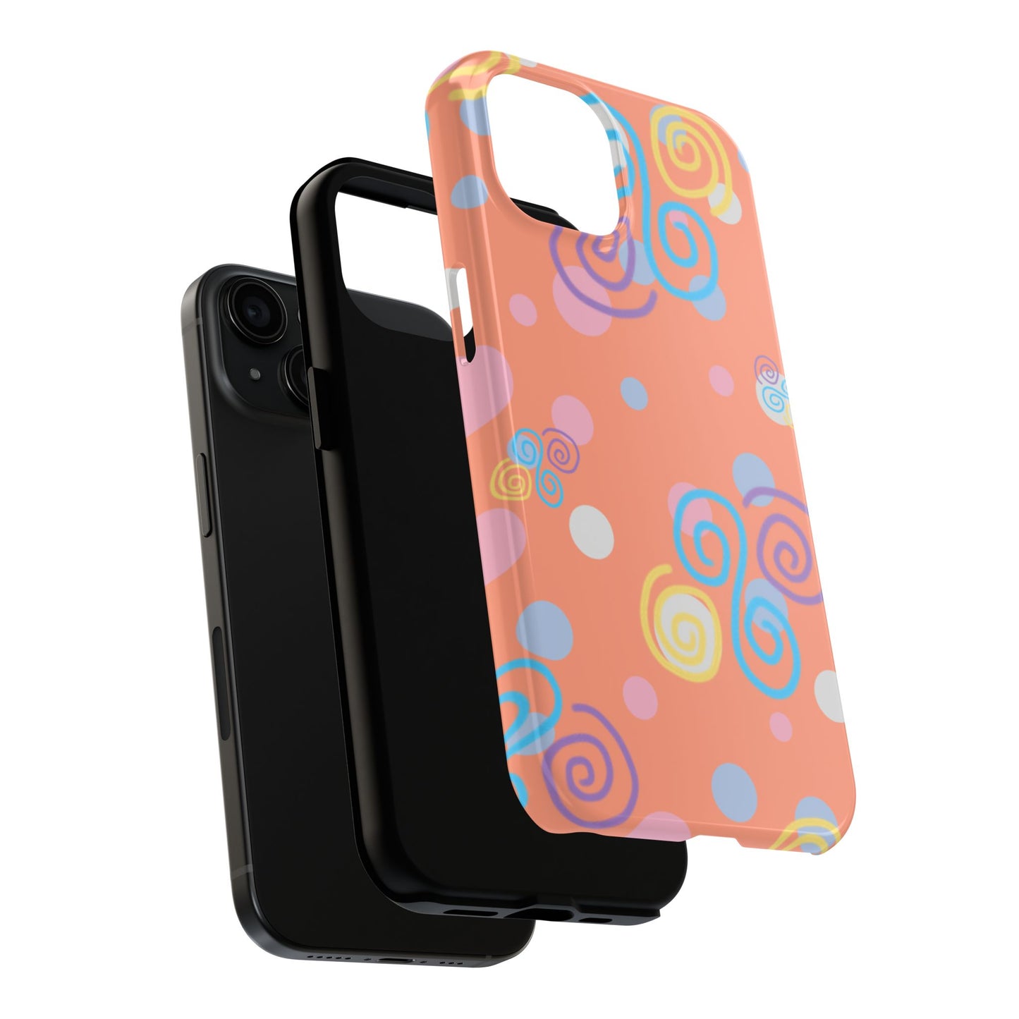 Colorful Swirl Tough Phone Case, Unique Design