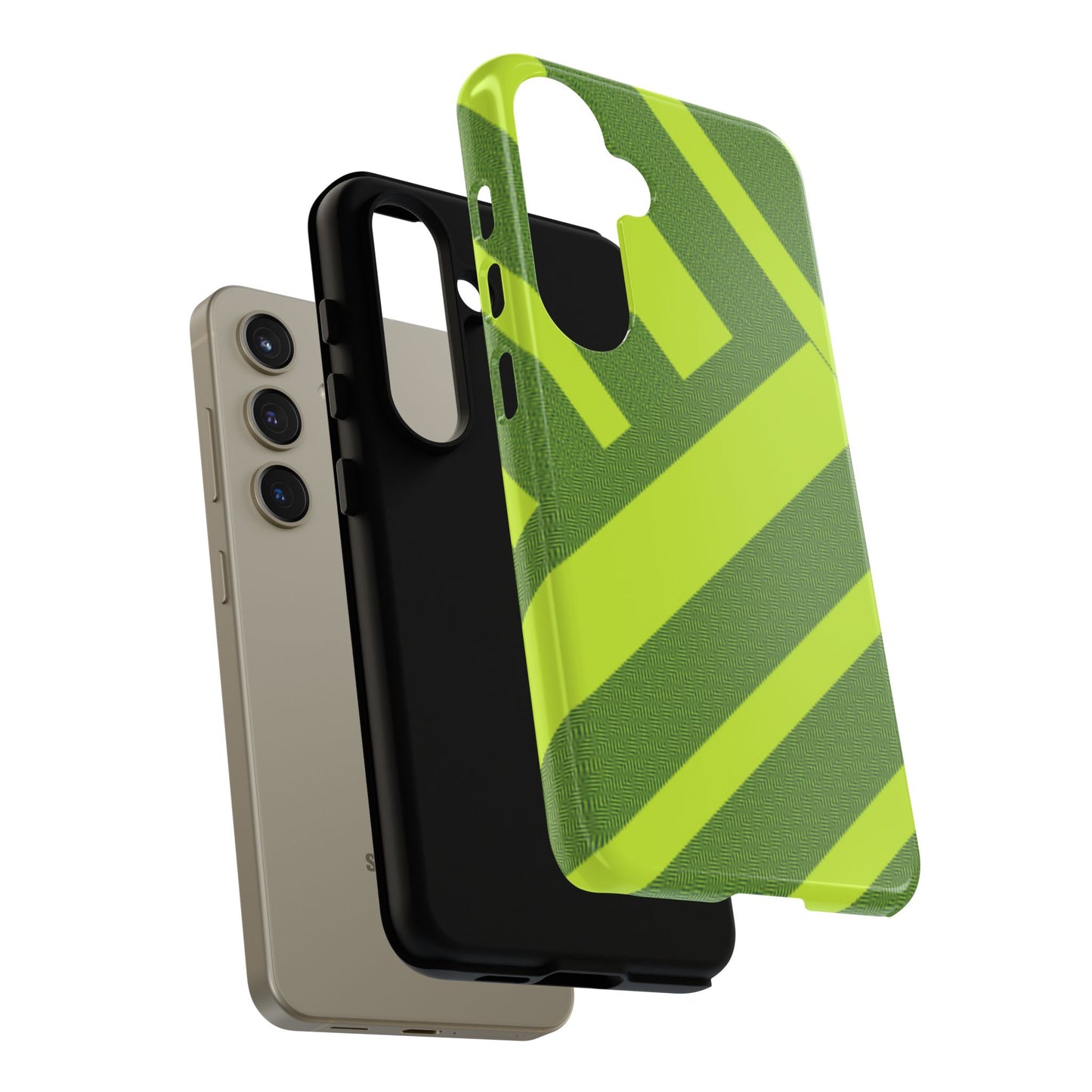 Green Diagonal Stripe Tough Phone Case