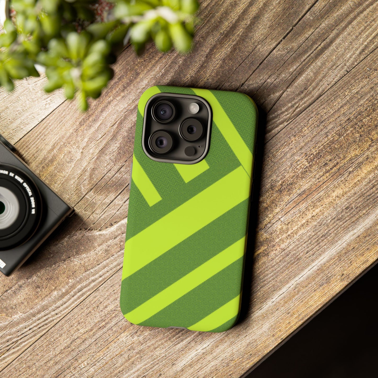 Green Diagonal Stripe Tough Phone Case