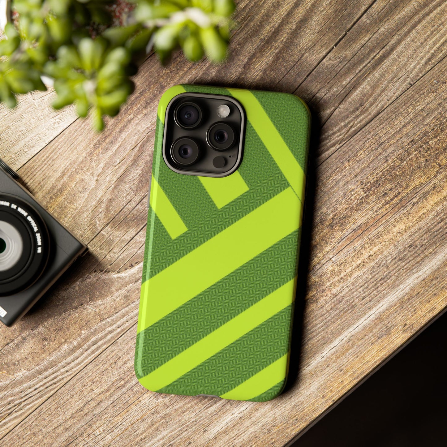 Green Diagonal Stripe Tough Phone Case