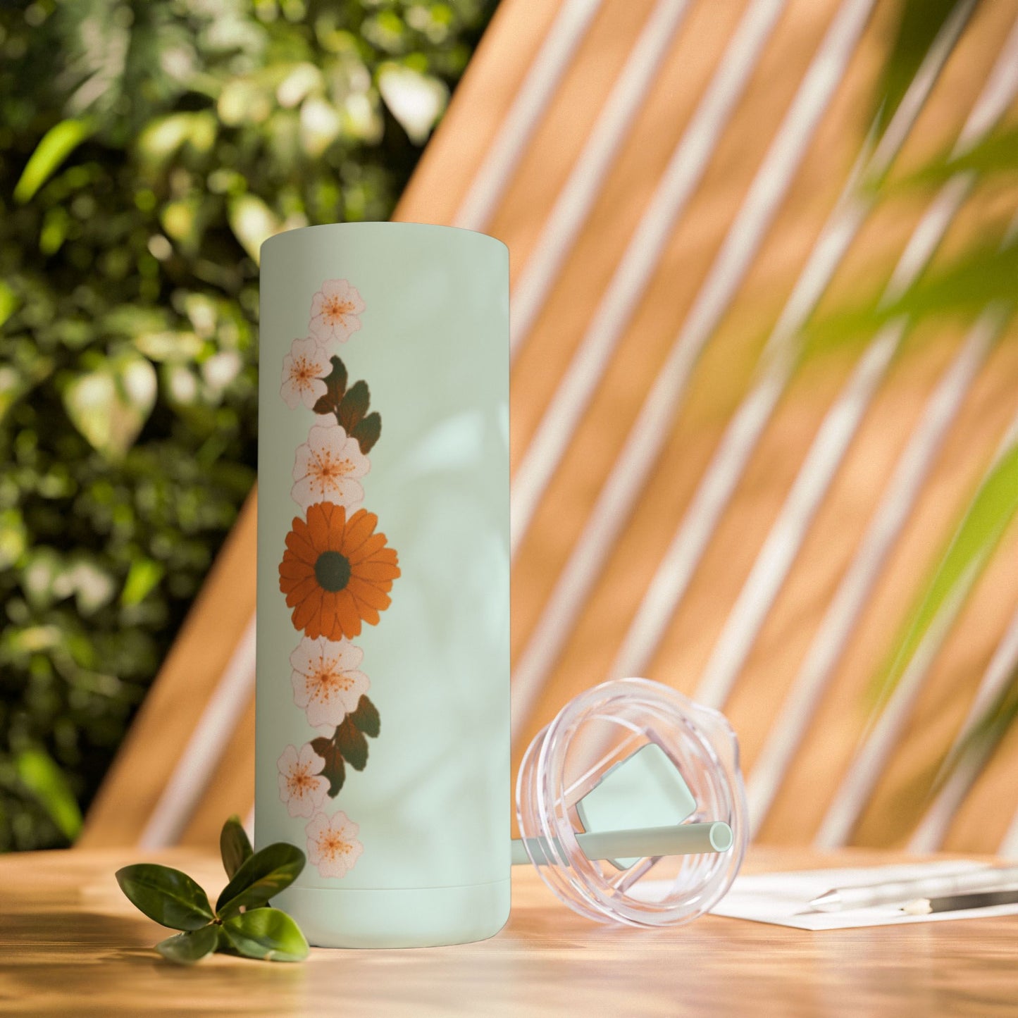 Pink Flora  Skinny Matte Tumbler