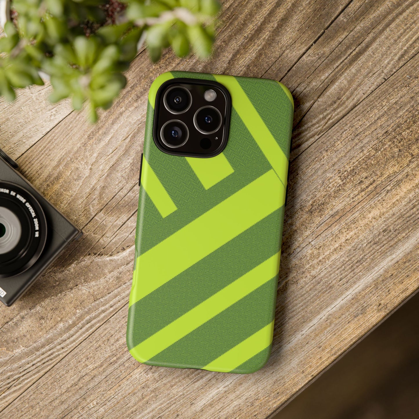 Green Diagonal Stripe Tough Phone Case