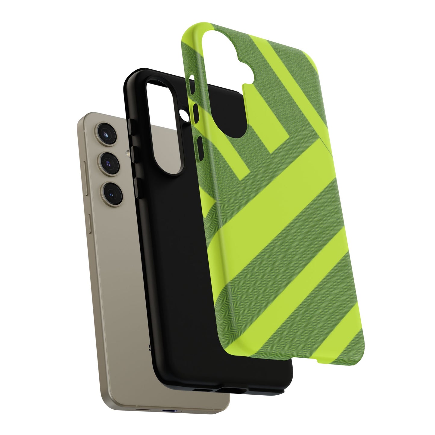 Green Diagonal Stripe Tough Phone Case