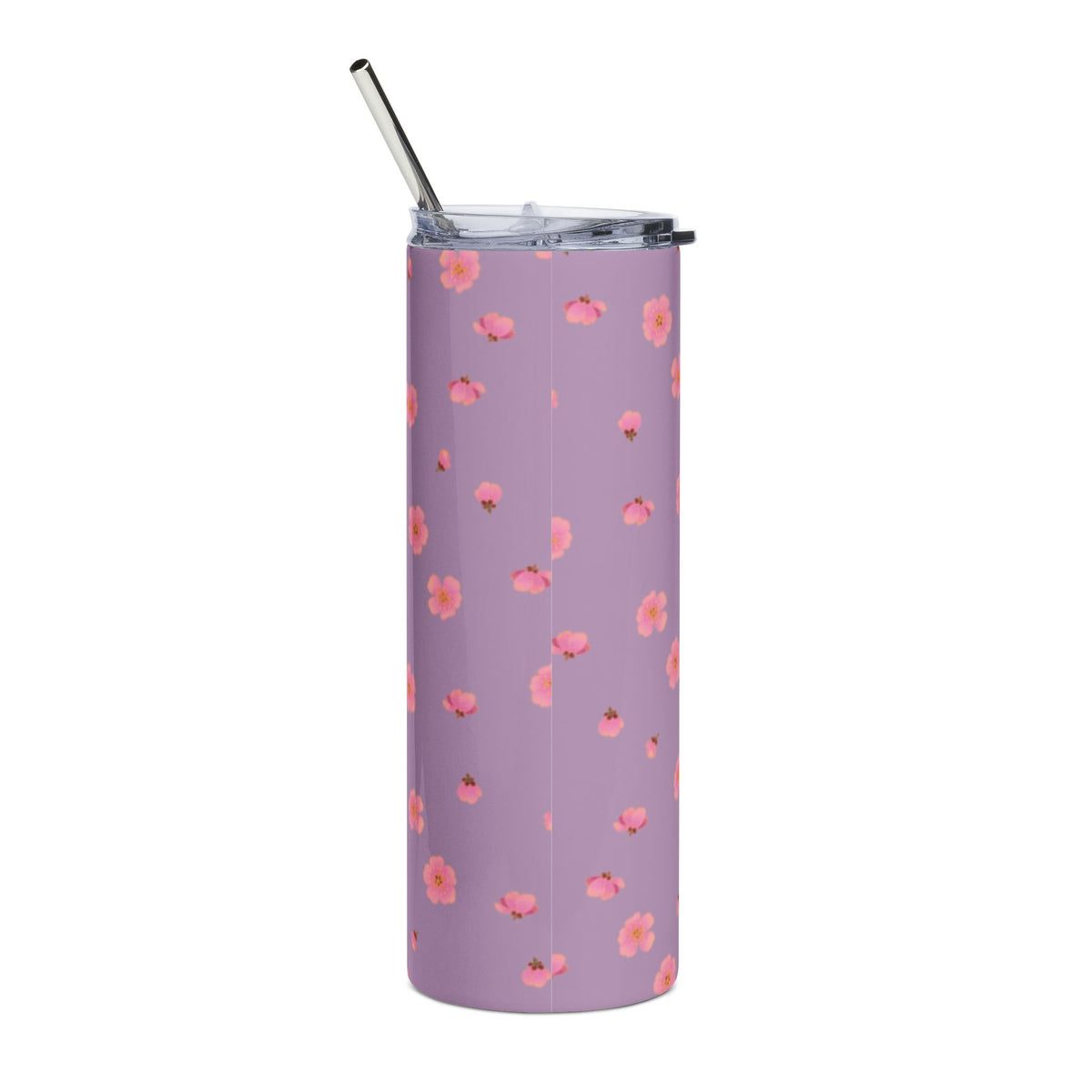 Lavender Pink Flower Stainless Steel Travel Cup