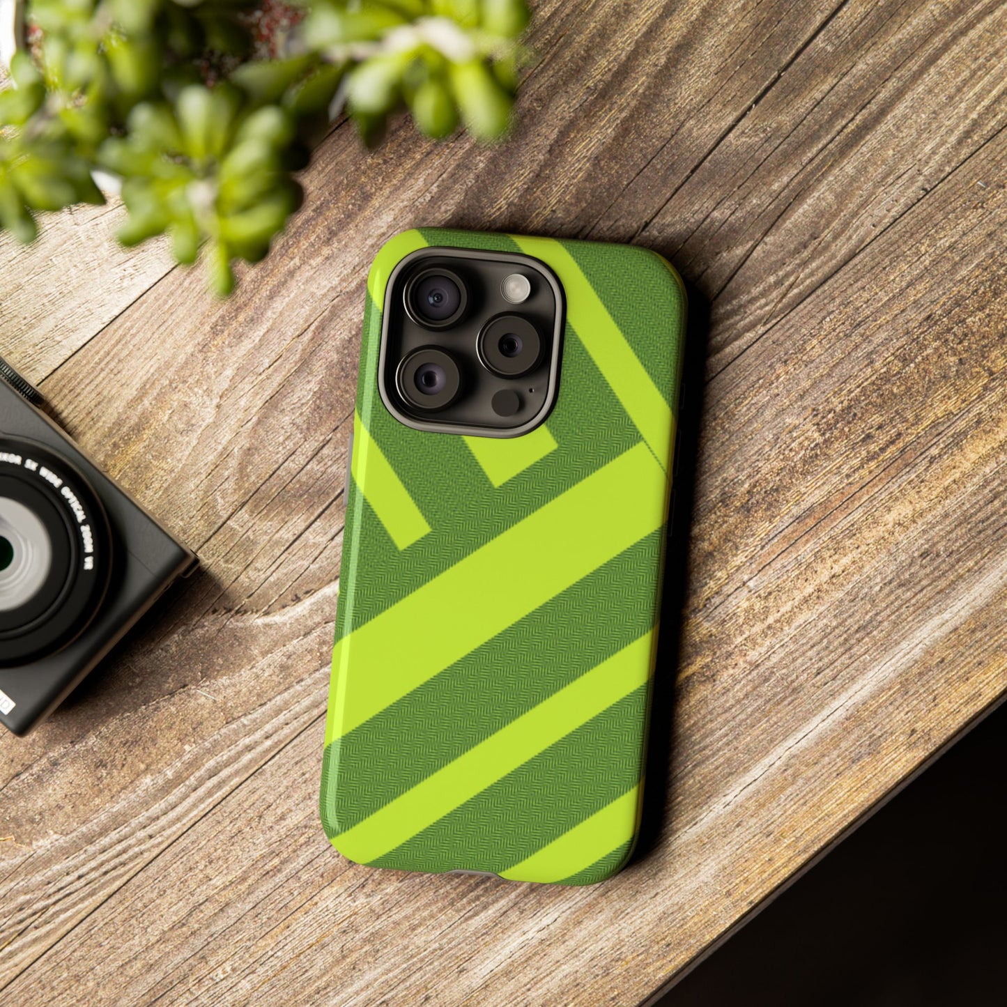 Green Diagonal Stripe Tough Phone Case