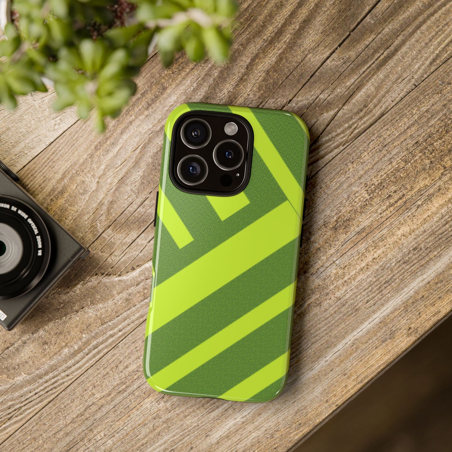 Green Diagonal Stripe Tough Phone Case