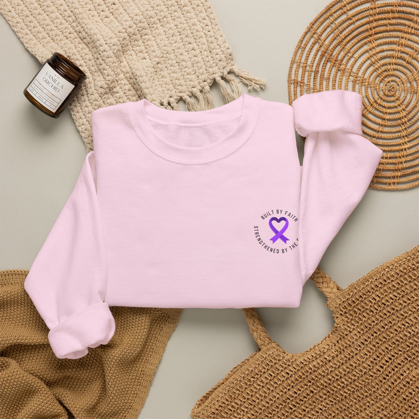 Crewneck Sweatshirt — "Built by Faith, Strengthened by the Storm"