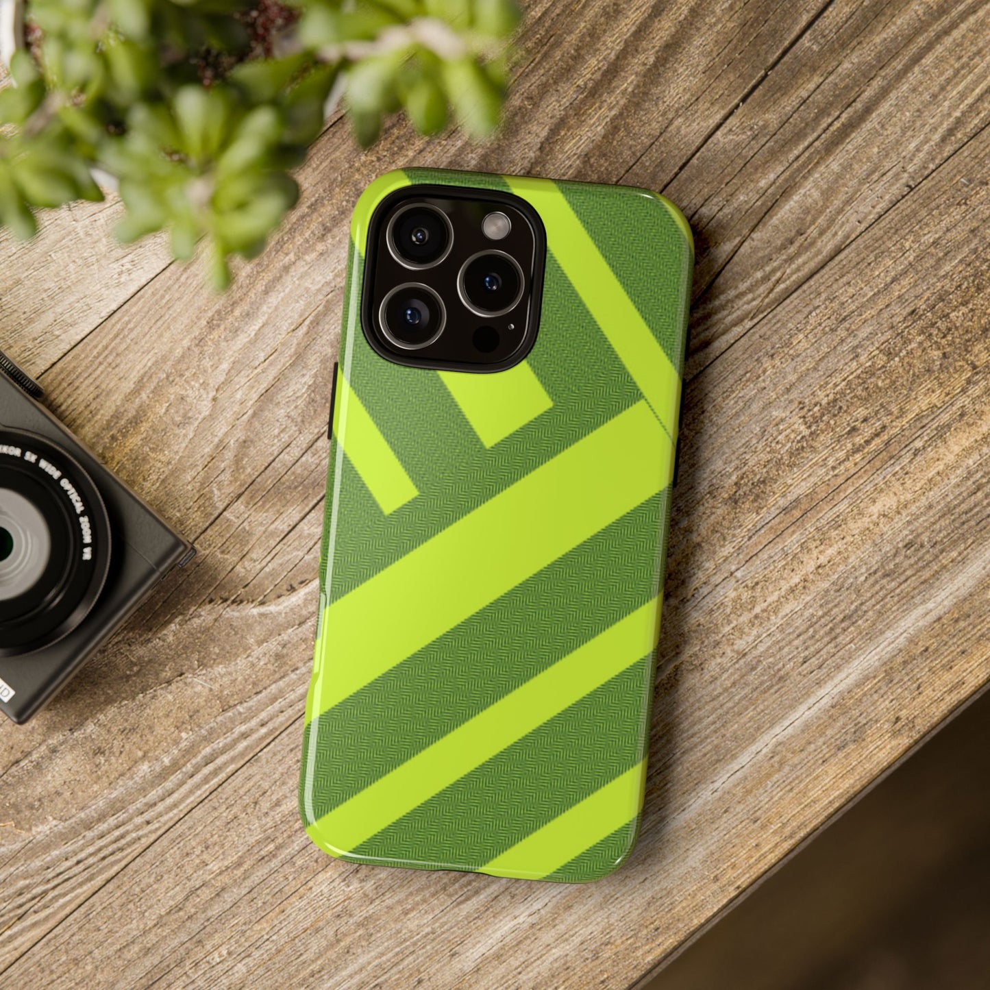 Green Diagonal Stripe Tough Phone Case