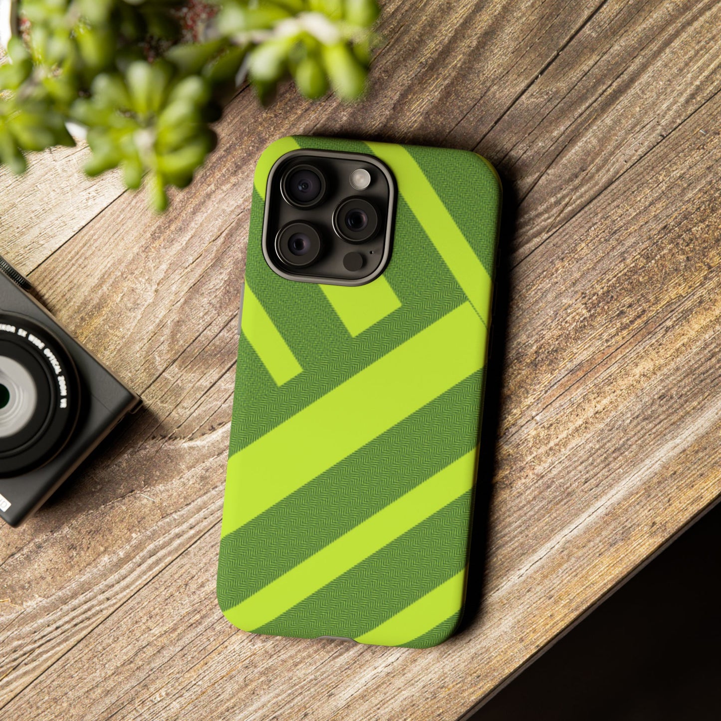 Green Diagonal Stripe Tough Phone Case