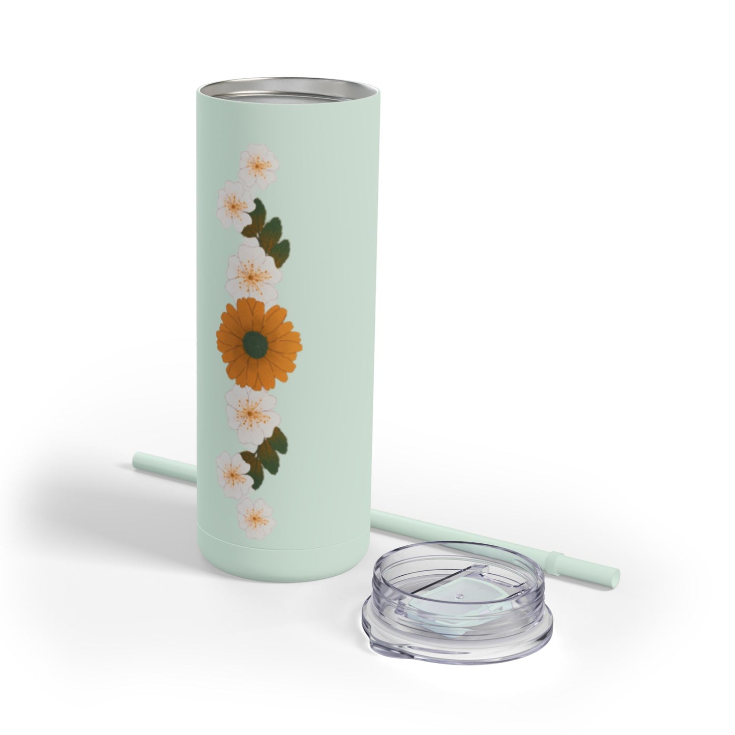 Pink Flora  Skinny Matte Tumbler