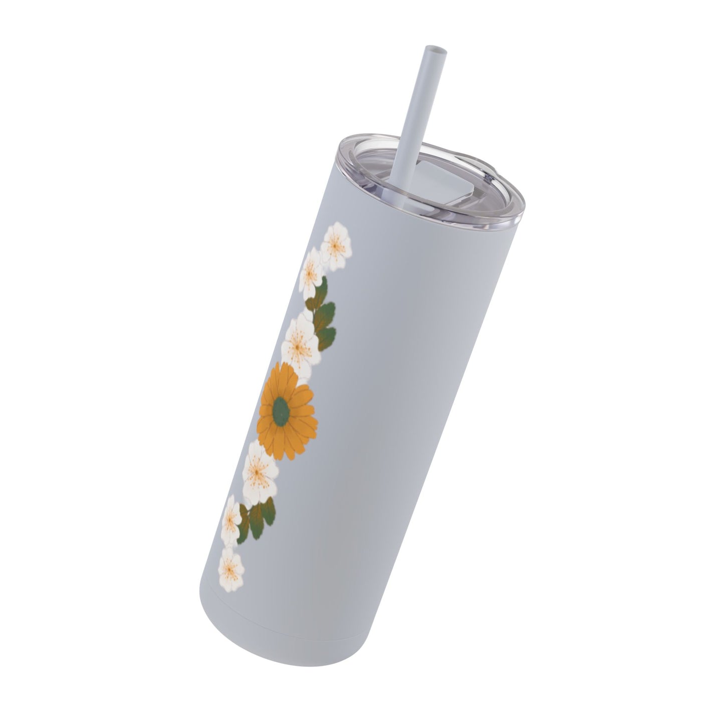 Pink Flora  Skinny Matte Tumbler