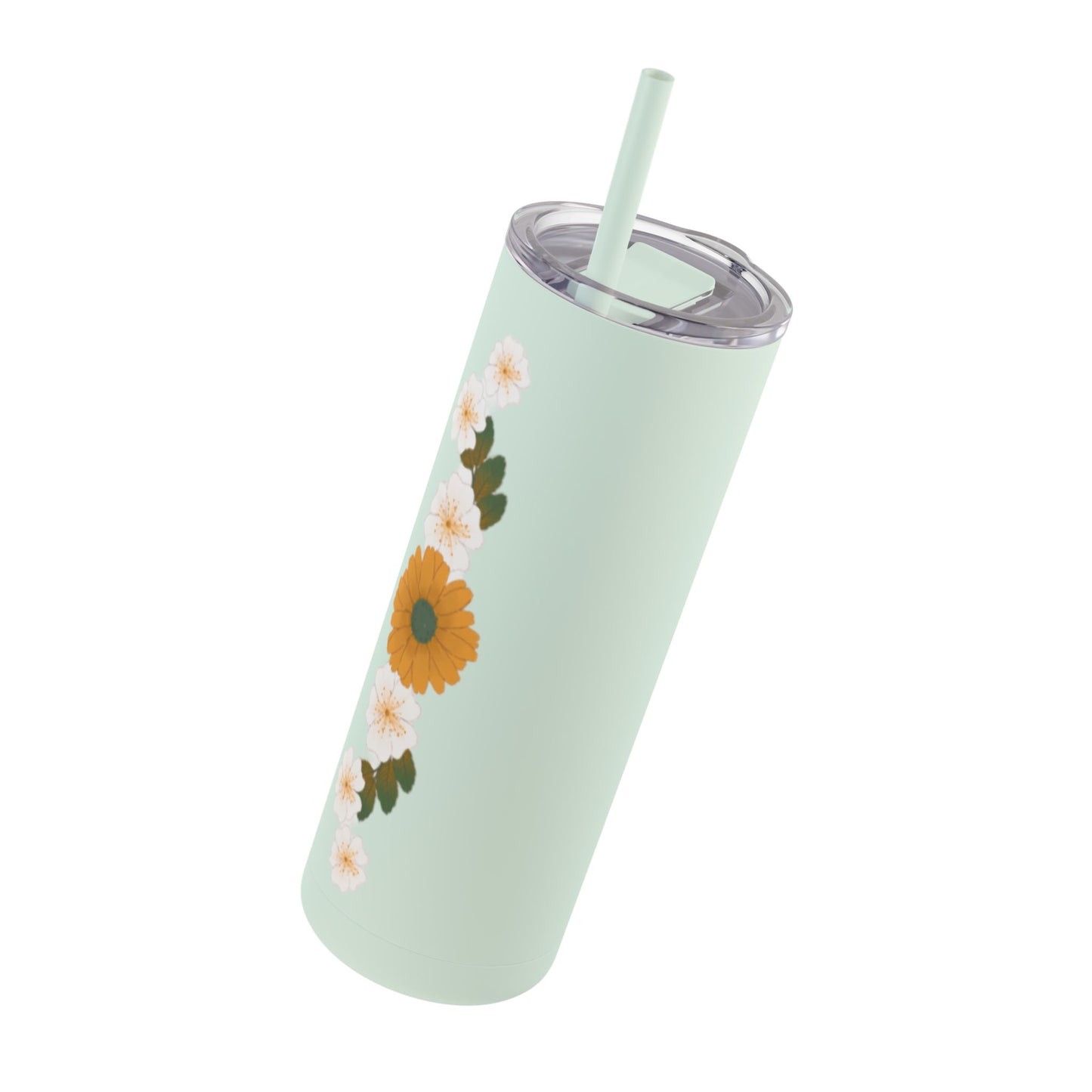 Pink Flora  Skinny Matte Tumbler