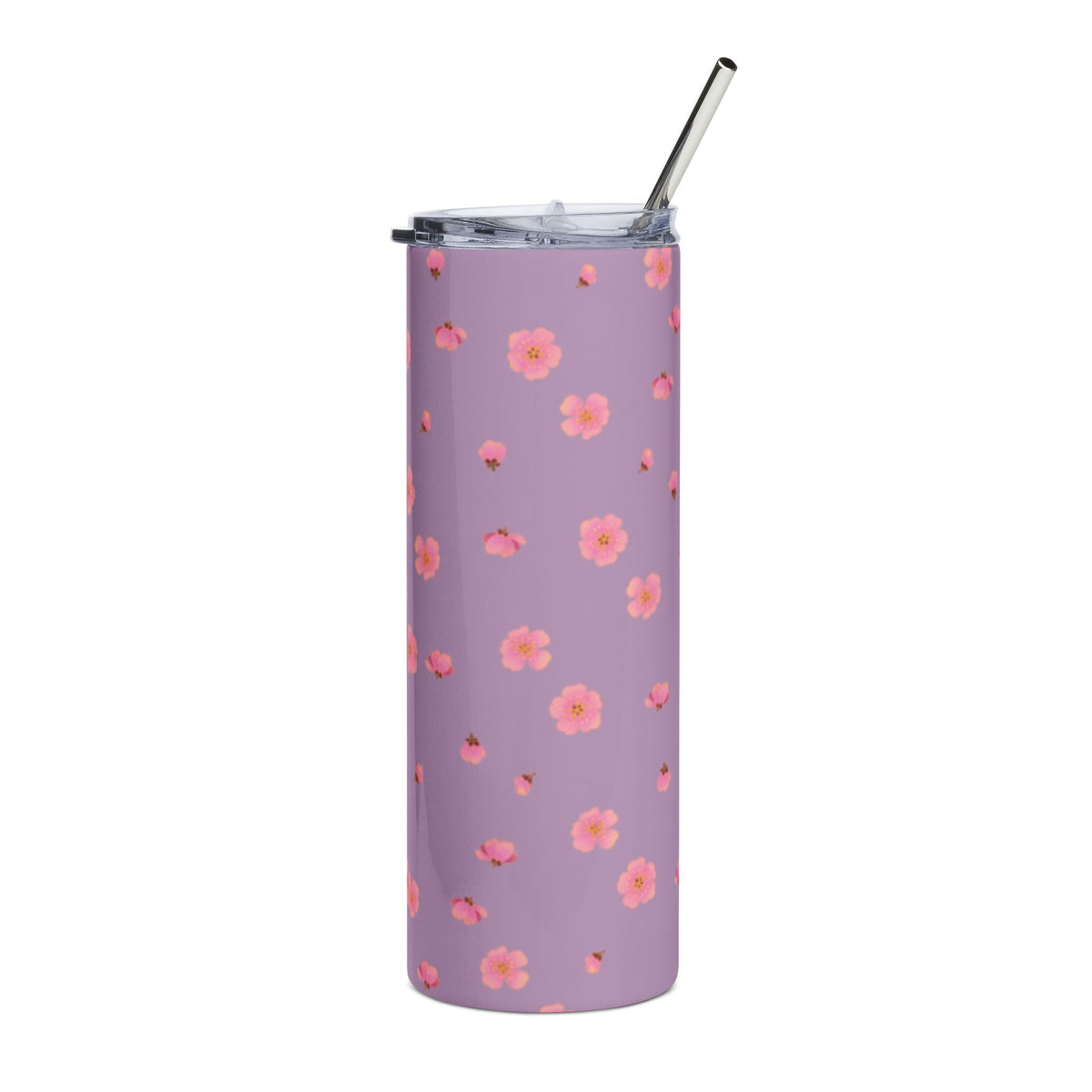 Lavender Pink Flower Stainless Steel Travel Cup