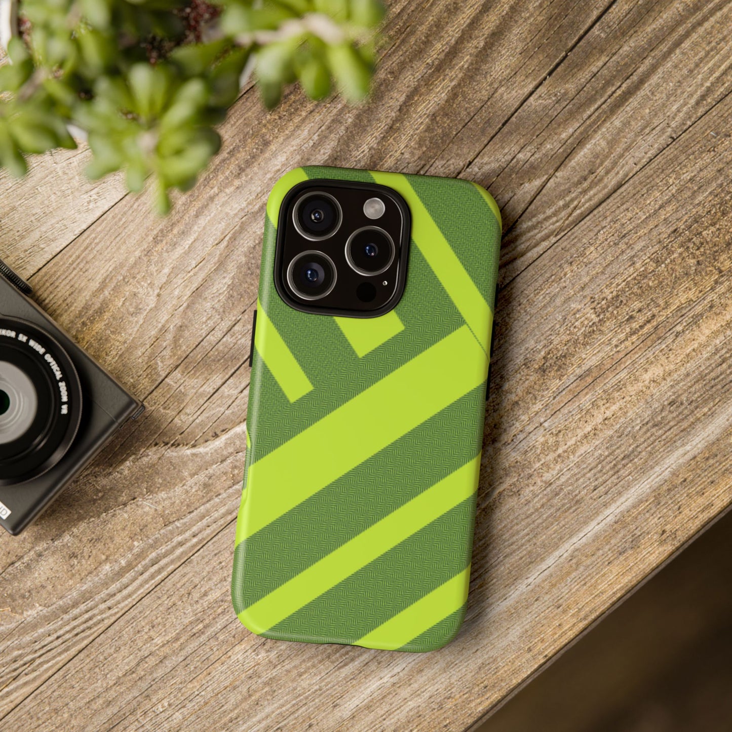 Green Diagonal Stripe Tough Phone Case