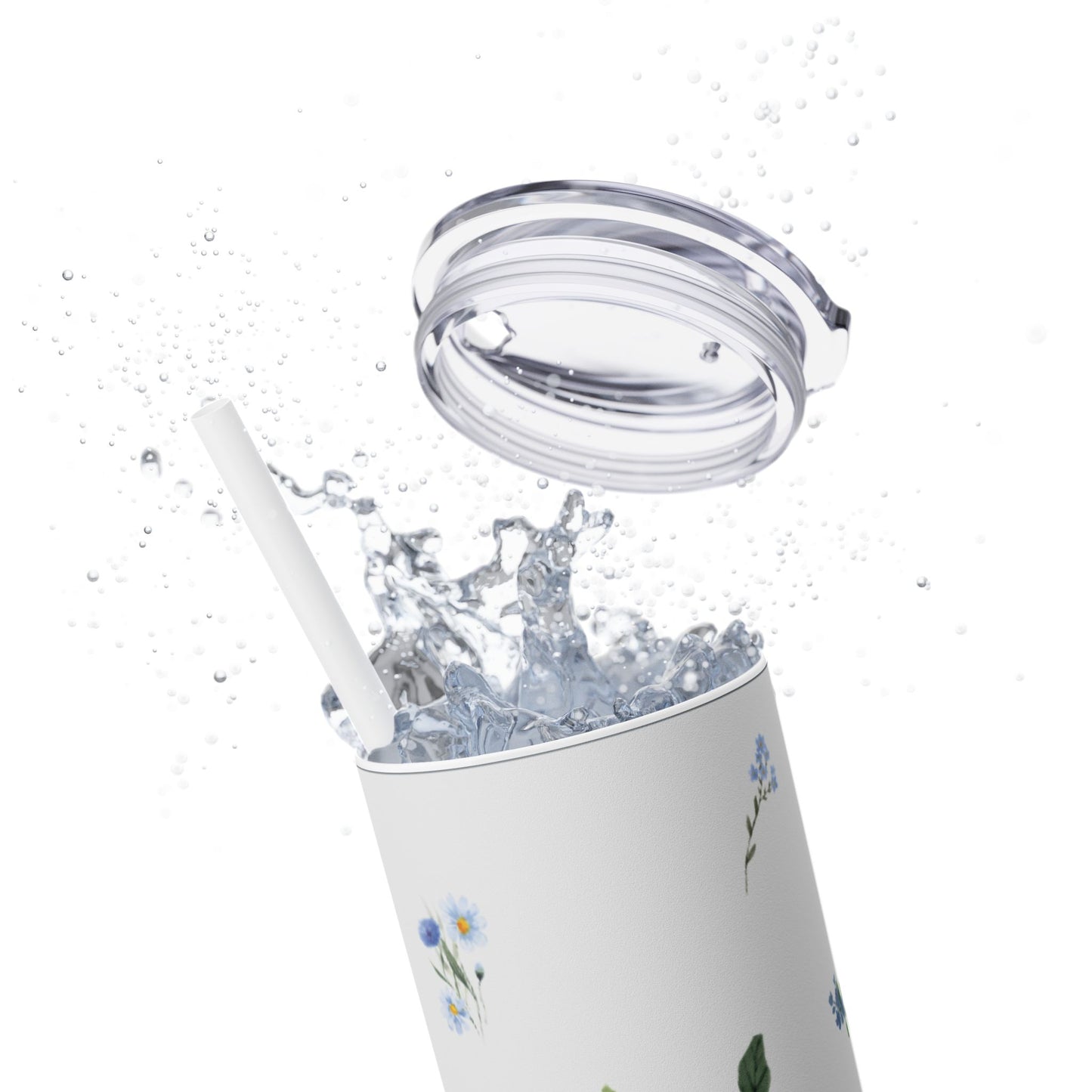 Blue Flower Capricorn Maars personalized skinny tumblers