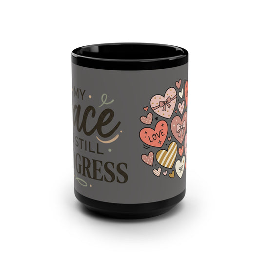 15oz Black Mug — Heart Doodle Love Design (Positive Quotes)
