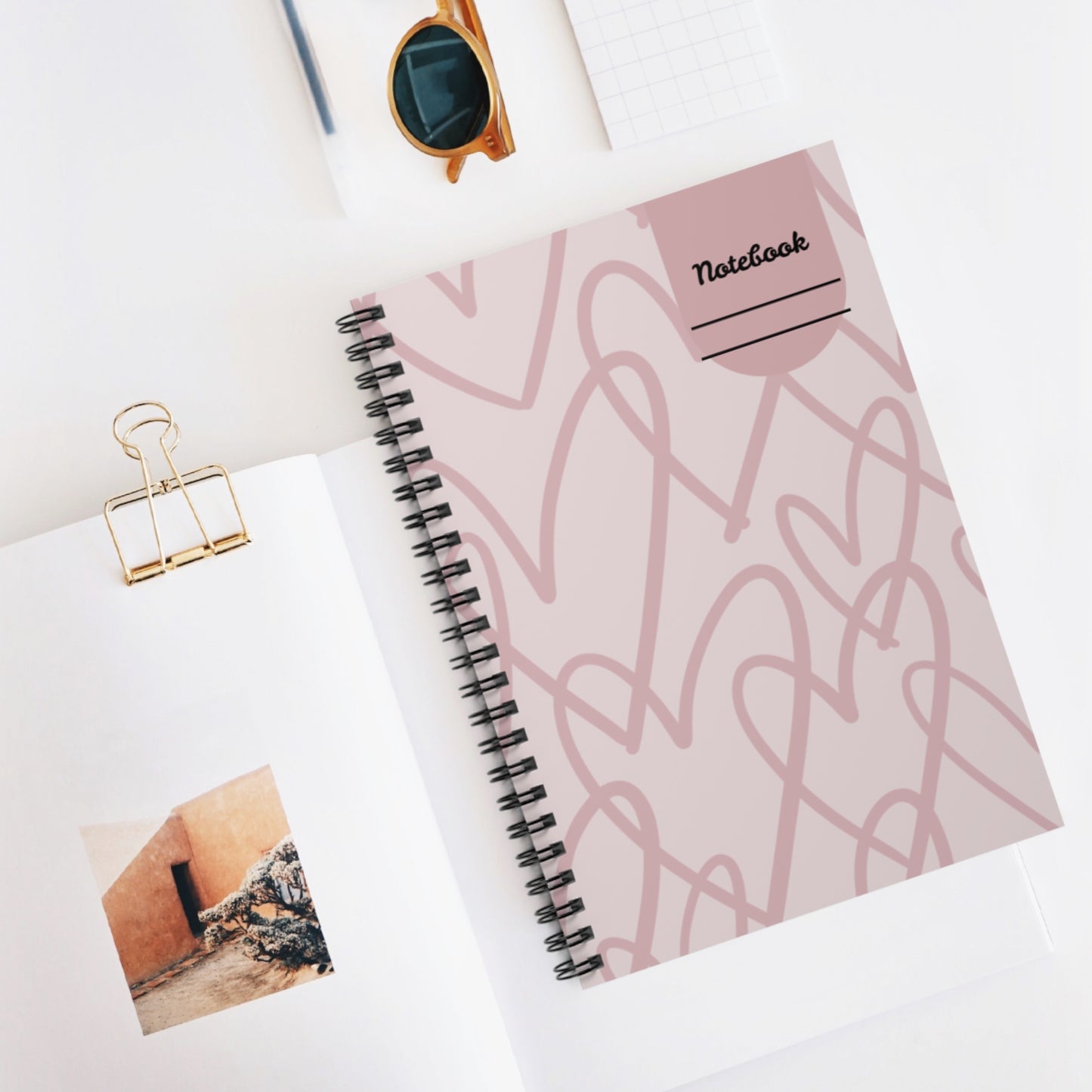 Pastel Abstract Spiral Notebook — Soft Geometric Ruled Journal for Notes & Planning