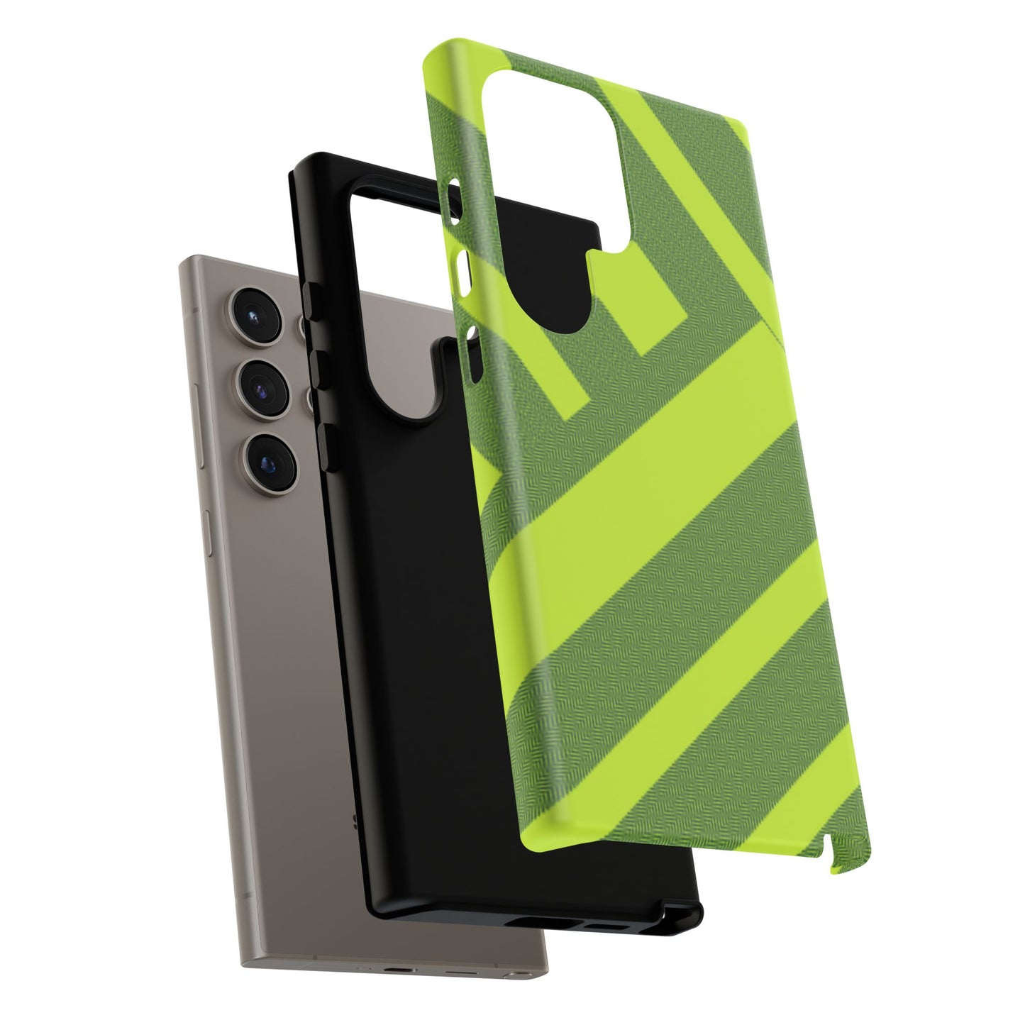 Green Diagonal Stripe Tough Phone Case