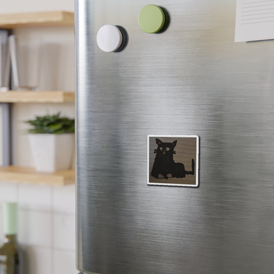 Die-Cut Cat Magnet — Cute Black Cat Refrigerator Magnet
